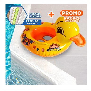 PACK2 PRÁCTICO PATO INFLABLE CON ASAS FIRMES PARA PISCINA HOGAR DIVERTIDO Y+PAPEL REGALO