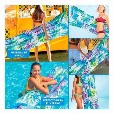 TAPETE INFLABLE CELESTE PARA HOGAR Y DESCANSO ACUATICO CON ESTILO NATURAL Y+POST IT