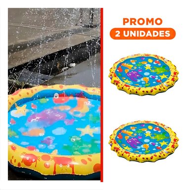 PACK2 ESTILO INFLABLE COLCHONETA TIPO PILETA EN COLORES MARINO AMARILLO Y CELESTE