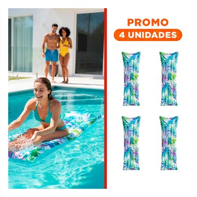 PACK4 TAPETE INFLABLE CELESTE PARA HOGAR Y DESCANSO ACUATICO Y+REGALO STICKER