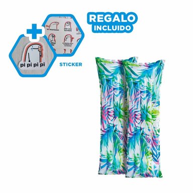CAMA INFLABLE CELESTE PARA HOGAR Y DIVERSION ACUATICO CON DISEÑO SUAVE Y+REGALO STICKER