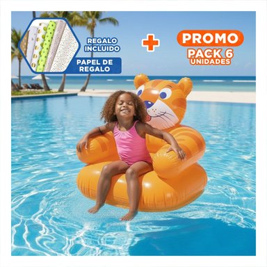 PACK6 SILLON INFLABLE INFANTIL PARA AMBIENTES DE JUEGO Y+PAPEL REGALO
