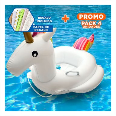 PACK4 PEGASO CON ASA INFLABLE PARA PISCINA Y PLAYA ESTILO JUVENIL Y+PAPEL REGALO