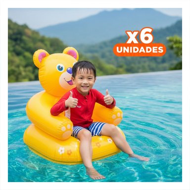 PACK6 SILLON PORTATIL INFLABLE INFANTIL PARA USO DIARIO Y+REGALO STICKER