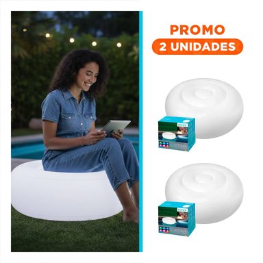 PACK2 SOFA COMODO INFLABLE CON LUZ LED PARA USO DIARIO EN CASA