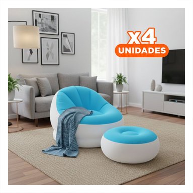 PACK2 ELEMENTO INFLABLE ACOGEDOR PARA SALA O TERRAZA Y+REGALO STICKER