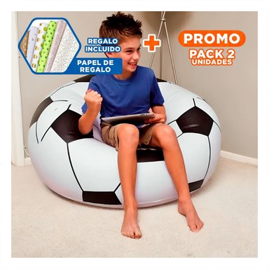 PACK2 MUEBLE INFLABLE MULTIFUNCIONAL PARA DIVERSION EN CASA Y+PAPEL REGALO