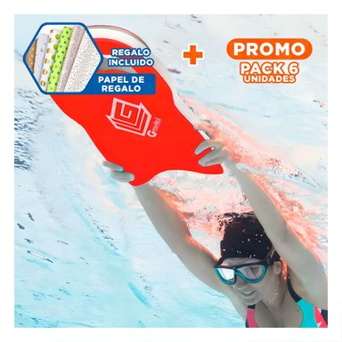 PACK6 IMPLEMENTO DE NATACION GRAVITAL ST 23 CON CINTURA ROJA PARA PISCINA Y+PAPEL REGALO
