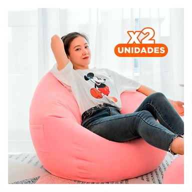 PACK2 SOFA INFLABLE Y PUFF COMBINADO PARA DESCANSO Y RELAX Y+REGALO STICKER