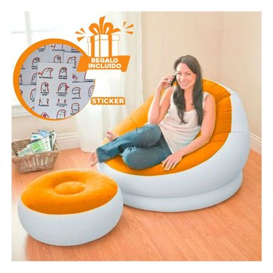 ACCESORIO INFLABLE PARA HOGAR CON POOF Y SOFA COMBINADOS Y+REGALO STICKER