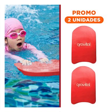 PACK2 TABLA DE NATACION PARA PISCINA PLANA COLOR ROJO USO DEPORTIVO