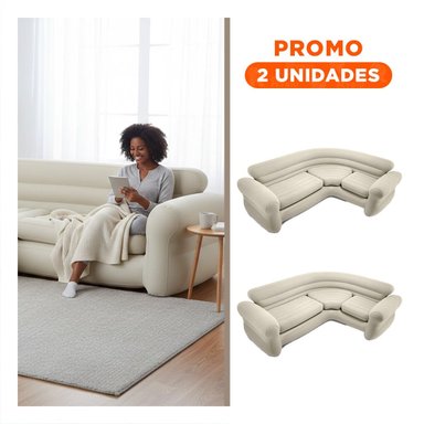 PACK2 MUEBLE COMODO INFLABLE PARA SALA Y TERRAZA CON USO FAMILIAR