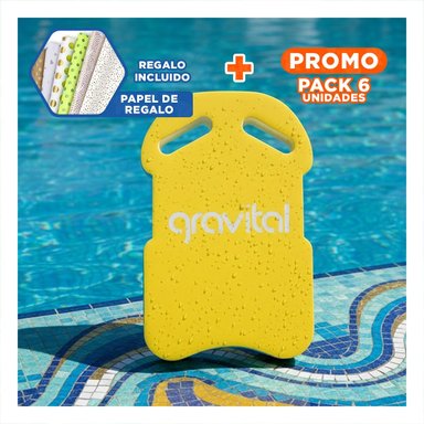 PACK6 PRODUCTO PARA NATACION GRAVITAL ST 23 CON CINTURA RESISTENTE AMARILLO CASA Y+PAPEL REGALO