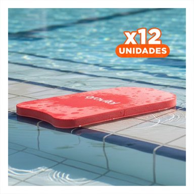 PACK12 FLOTADOR DE NATACION PLANO COLOR ROJO PARA USO DEPORTIVO DIARIO