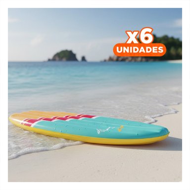 PACK6 TABLA FLOTANTE DE PISCINA INTEX CELESTE ANARANJA PARA JUEGOS EN AGUA Y+REGALO STICKER