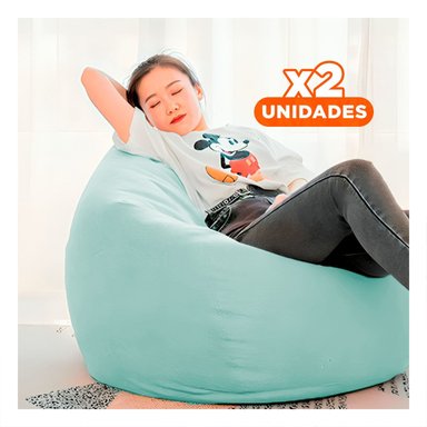 PACK2 SOFA INFLABLE Y PUFF COMBINADO PARA DESCANSO Y RELAX Y+REGALO STICKER