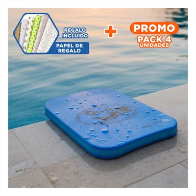 PACK4 ACCESORIO ACUATICO PLANO AZUL GRAVITAL PARA NATACION Y PISCINA Y+PAPEL REGALO