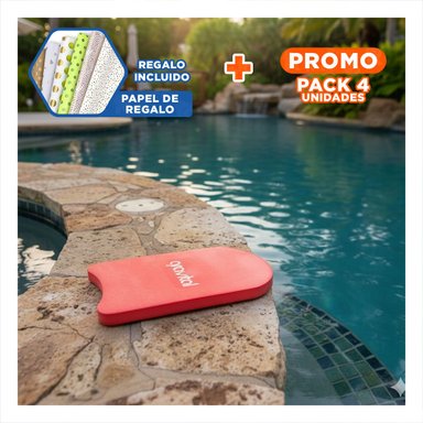 PACK4 PLANCHA DE NATACION COLOR ROJO PLANA PARA ENTRENAMIENTO DIARIO Y+PAPEL REGALO