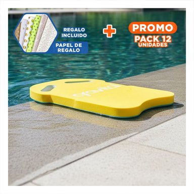 PACK12 COMPLEMENTO PARA NATACION GRAVITAL ST 23 CON CINTURA SEGURA AMARILLO Y+PAPEL REGALO