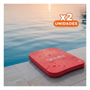 PACK2 FLOTADOR DE NATACION PARA PISCINA PLANO COLOR ROJO USO DEPORTIVO Y+REGALO STICKER