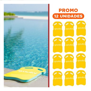 PACK12 HERRAMIENTA PARA NATACION GRAVITAL ST 23 CON CINTURA PRACTICA AMARILLO Y+REGALO STICKER