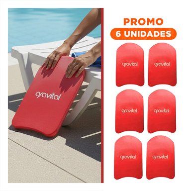 PACK6 PLACA DE NATACION COLOR ROJO PLANA PARA ENTRENAMIENTO DIARIO