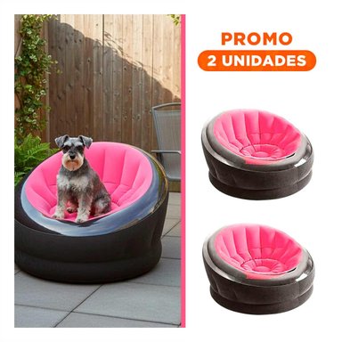 PACK2 SILLON INFLABLE ROSADO PARA SALA CON ESTILO MODERNO Y FUNCIONAL