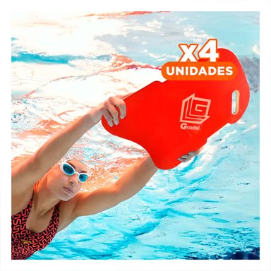 PACK4 COMPLEMENTOACUATICO DE NATACION GRAVITAL ST 23 CON CINTURA ROJA PARA PRACTICA