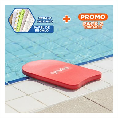 PACK2 PLANCHA DE NATACION PARA PISCINA PLANA COLOR ROJO USO DEPORTIVO Y+PAPEL REGALO