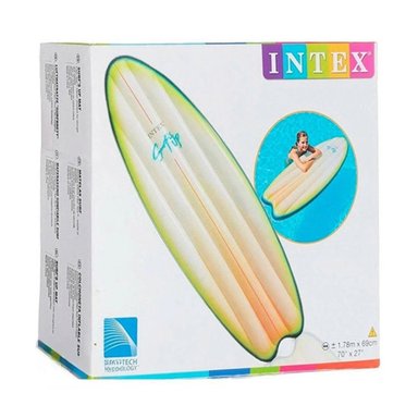 PACK4 TABLA PARA AGUA INFLABLE INTEX BLANCO VERDE PARA NADAR EN CASA Y+PAPEL REGALO - 3