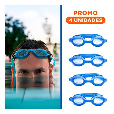 PACK4 LENTES DE NATACION PARA USO INTERIOR Y EXTERIOR Y+REGALO STICKER