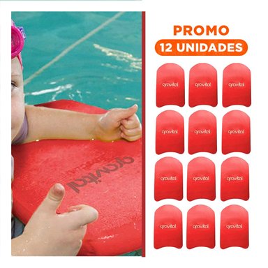 PACK12 TABLA DE NATACION PLANA COLOR ROJO PARA PISCINA EN HOGAR Y+REGALO STICKER