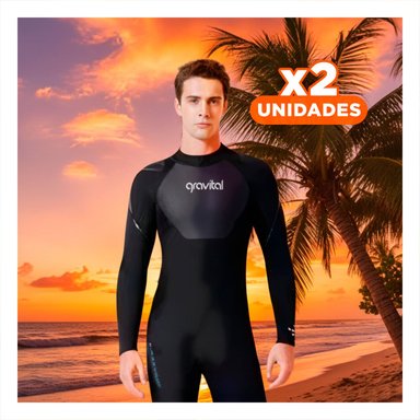 PACK2 MODELO DE NEOPRENO HOMBRE PECHO Y BRAZO NEGRO TALLA L GRAVITAL 61130H Y+REGALO STICKER