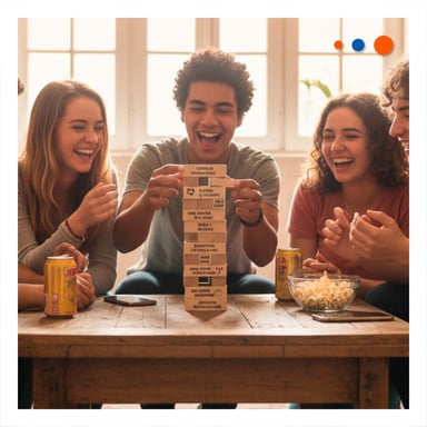 PACK4 JENGA DESAFIO O CASTIGO 48 PIEZAS MADERA JUEGO DE DESAFIO Y EMOCION Y+PAPEL REGALO - 2