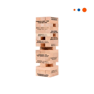 PACK4 JENGA DESAFIO O CASTIGO 48 PIEZAS MADERA JUEGO DE DESAFIO Y EMOCION Y+PAPEL REGALO - 3