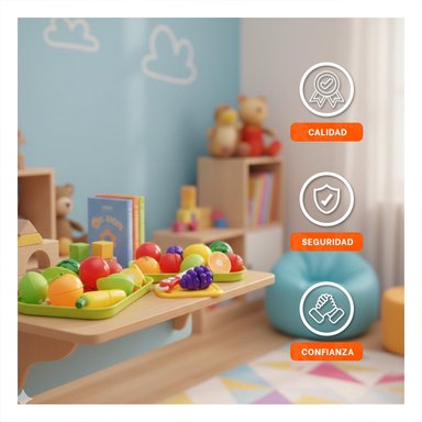PACK2 MODELO COCINA DE FRUTAS PARA CORTAR CON BANDEJA Y TABLA PARA PICAR Y+REGALO STICKER - 5