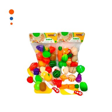 CONJUNTO DE COCINA HOGAR CON VERDURAS PARA CORTAR DIDACTICO Y TABLA Y+PAPEL REGALO - 1