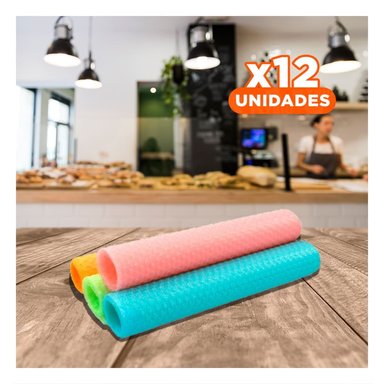 PACK12 CUBIERTA REFRIGERADOR ANTIDESLIZANTE 29X45CM PARA COCINA NARANJA