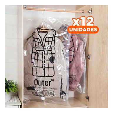 PACK12 PROPUESTA VACIO COLGADOR TRANSPARENTE PARA ROPA Y SACOS DE HOGAR