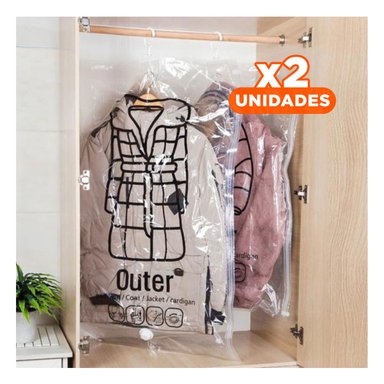 PACK2 COMPLEMENTO VACIO COLGADOR TRANSPARENTE PARA ROPA Y SACOS DE HOGAR Y+REGALO STICKER