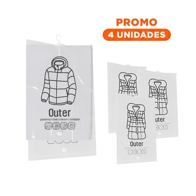 PACK4 GUARDADO AL VACIO PARA ROPAS Y SACOS COLGANTES TRANSPARENTE DOMESTICO Y+REGALO STICKER