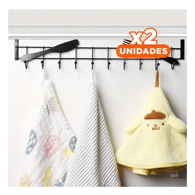 PACK2 EQUIPO DE GANCHO 45X10 CM NEGRO CON MATERIAL SEGURO EN TODA LA CASA Y+REGALO STICKER