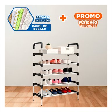 PACK2 PORTA ZAPATOS VERTICAL MULTI USO PARA ORDENAR CALZADO FACIL NEGRO Y+PAPEL REGALO