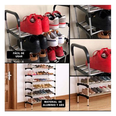 PACK2 PORTA ZAPATOS VERTICAL MULTI USO PARA ORDENAR CALZADO FACIL NEGRO Y+PAPEL REGALO - 3
