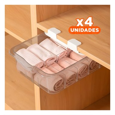 PACK4 ARTICULO DE MENAJE GRIS TRANSPARENTE CON SUPERFICIE FIRME DE APOYO