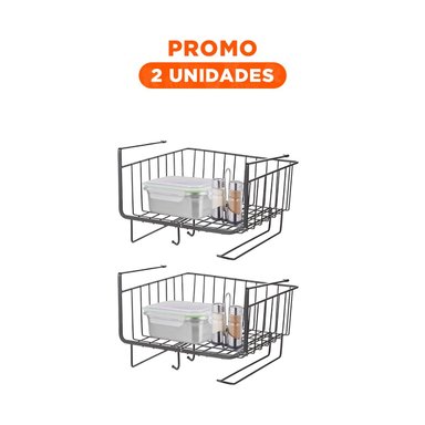 PACK2 ARTICULO DE MENAJE 28,5X20X27 CM NEGRO CON SUPERFICIE FIRME DE APOYO