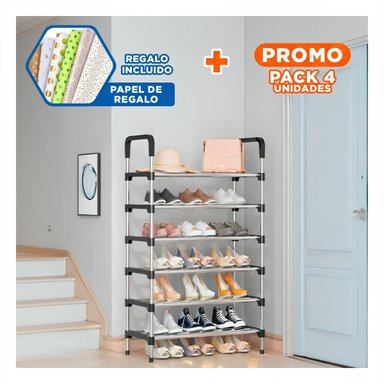PACK4 ZAPATERO VERTICAL PARA DORMITORIO Y VESTIDOR USO DIARIO NEGRO Y+PAPEL REGALO