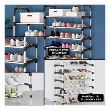 PACK6 PORTAZAPATOS VERTICAL COLGANTE PARA GUARDAR ZAPATOS FACIL NEGRO Y+PAPEL REGALO - 3
