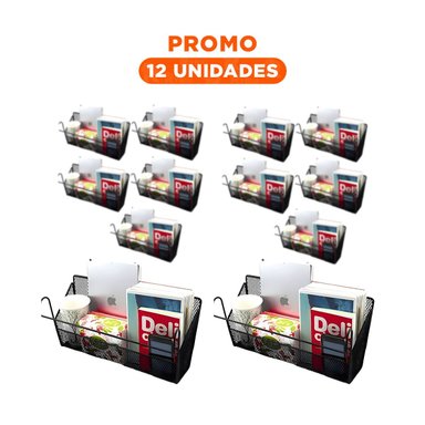 PACK12 TORRE DE REJILLA 26X8X13 CM DE NEGRO CON SOPORTE ESTABLE Y MUY SUPERIOR Y+REGALO STICKER