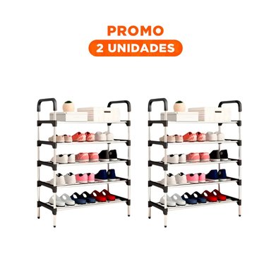 PACK2 PORTA ZAPATOS VERTICAL PARA MANTENER TODO EL CALZADO ORGANIZADO NEGRO - 1
